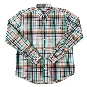 Barbour Men Biggin Poplin Pink Combo Plaid Long Sleeve Shirt Size Medium